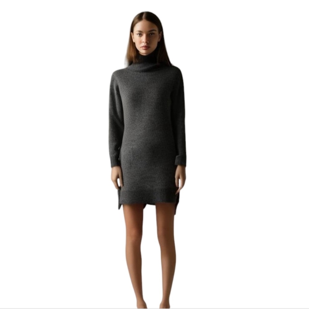 Madewell Gray Turtleneck Wool Blend Sweater